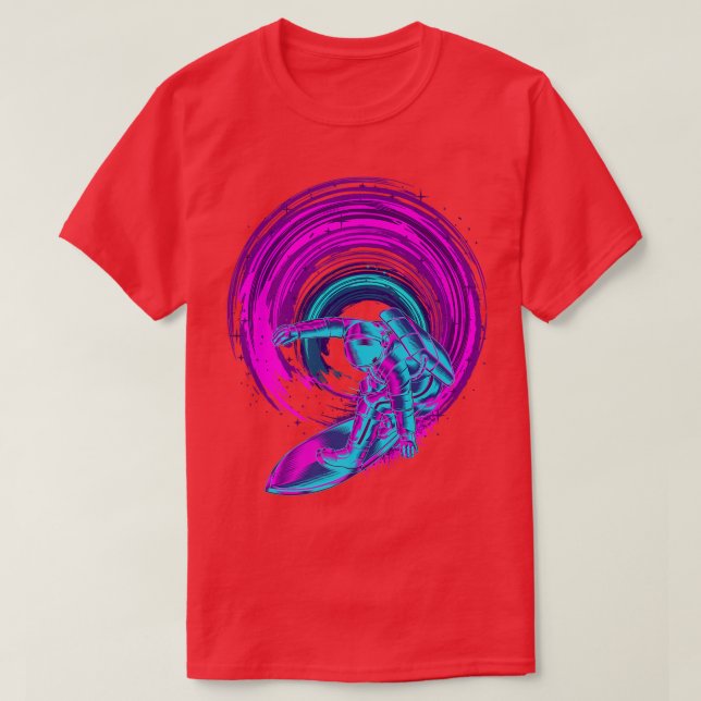 1980s Art Synthwave Surfing T-Shirt (Design vorne)