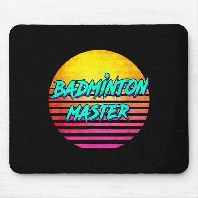 1980s Retro Badminton Master  Mousepad (Vorne)