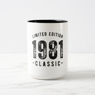 1981 klassisches Geburtsjahr Zweifarbige Tasse