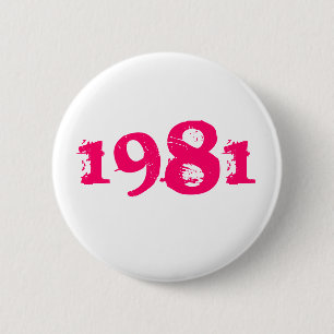 1981 Retro 80er Pin Button Hellrosa