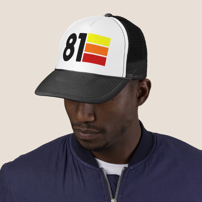 1981 Retro Birthday Poly Foam Trucker Hat Truckerkappe (Beispiel)