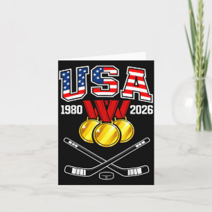 1982 2026 Hockey Vintage USA gekreuzte Schläger Karte