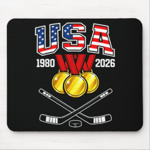 1982 2026 Hockey Vintage USA gekreuzte Schläger Mousepad