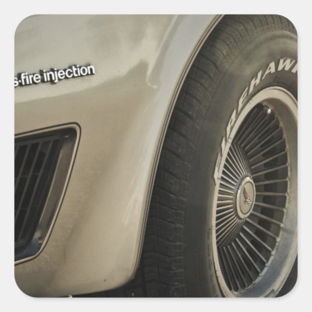 1982 Chevrolet Corvette Collector's Edition Wheel Quadratischer Aufkleber (Vorderseite)
