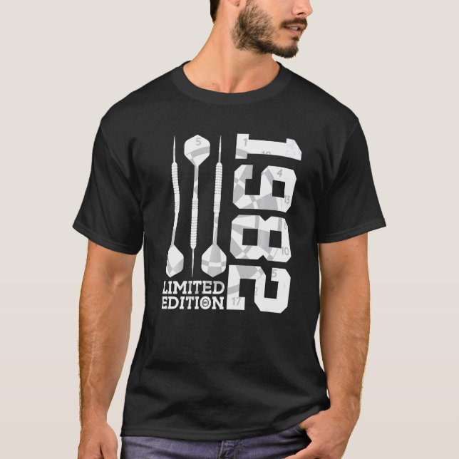 1982 DARTS 40. GEBURTSTAG T-Shirt (Vorderseite)