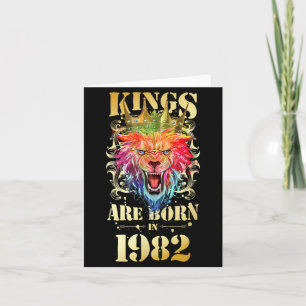 1982 Geboren King Krone Löwe Geburtstagszitat Karte