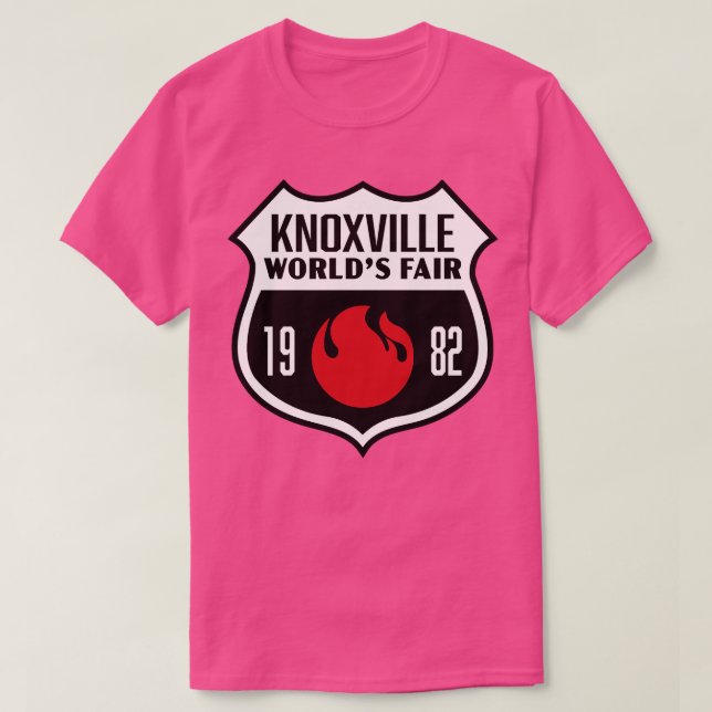 1982 Knoxville Worlds Fair Retro Shield White auf  T-Shirt (Design vorne)