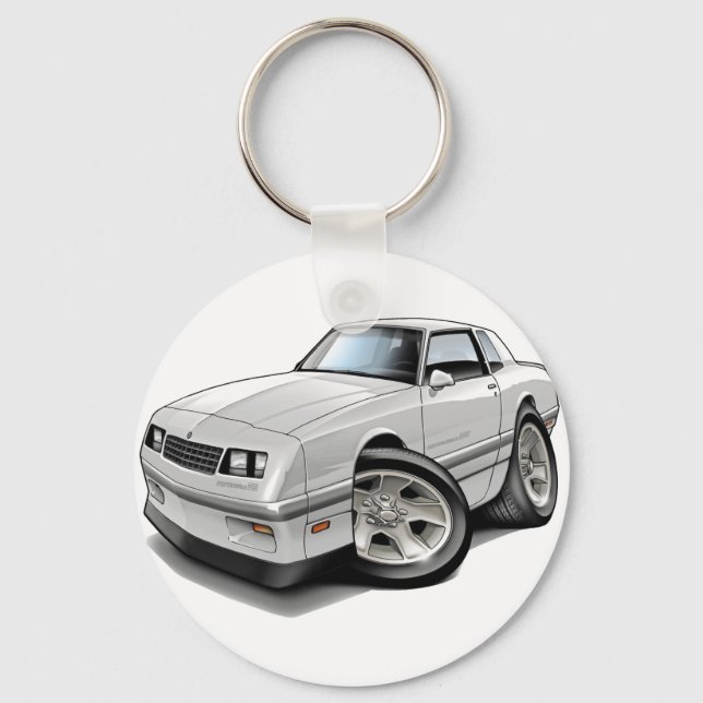 1983-88 Monte Carlo White-Gray Car Schlüsselanhänger (Vorderseite)