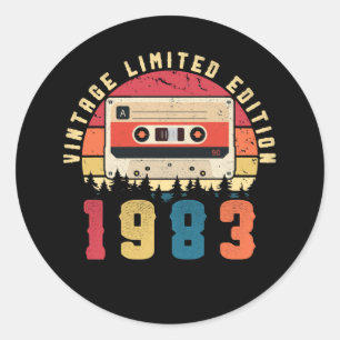 1983 Birthday Kassette Tape Runder Aufkleber