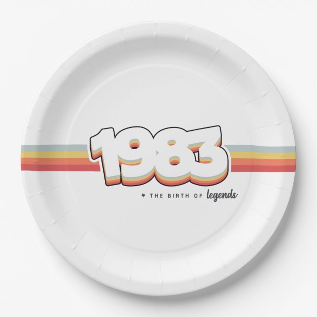 1983 Die Geburt von Legenden Pappteller (Vorderseite)