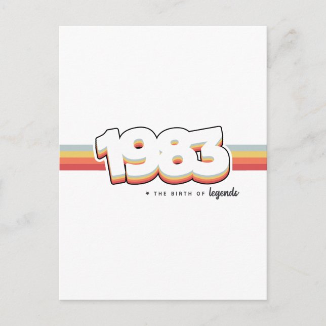 1983 Die Geburt von Legenden Postkarte (Vorderseite)