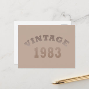 1983 geboren, elegante moderne Vintage-Geburtstag Feiertagspostkarte