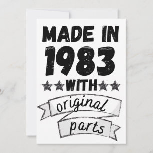 1983 hergestellt mit Originalteilen, Dankeskarte