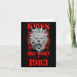 1983 Löwe Geboren König Krone Geburtstagszitat Karte