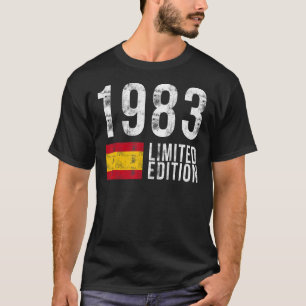 1983 Spanien mit Flagge Geburtstag T-Shirt