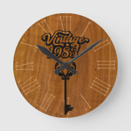 1983 Vintage Acrylwand-Uhr Runde Wanduhr