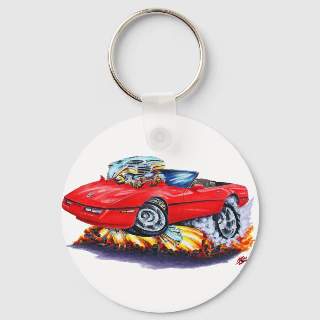 1984-93 Corvette Red Convertible Schlüsselanhänger (Vorderseite)