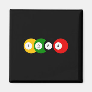 1984 Billardbillard Vintages Farbjahr Magnet