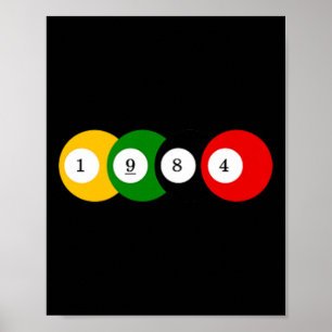 1984 Billardbillard Vintages Farbjahr Poster