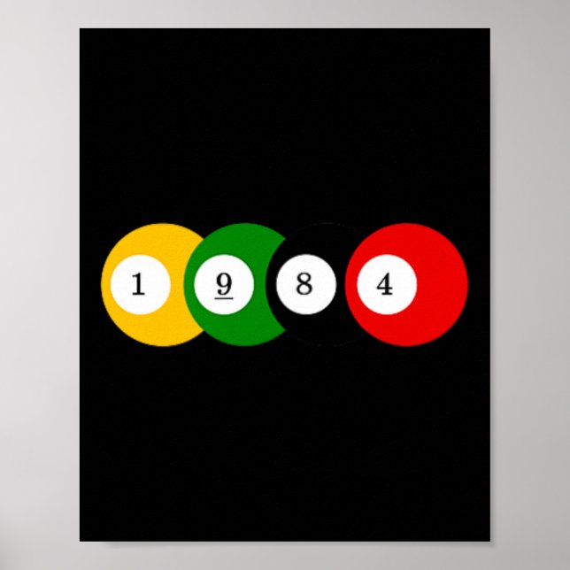 1984 Billardbillard Vintages Farbjahr Poster (Vorne)