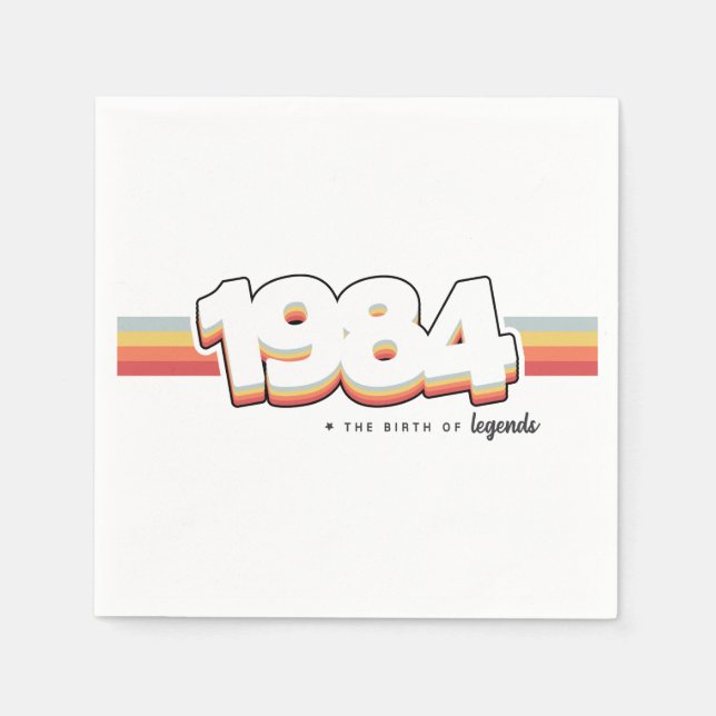 1984 Die Geburt von Legenden Serviette (Vorderseite)