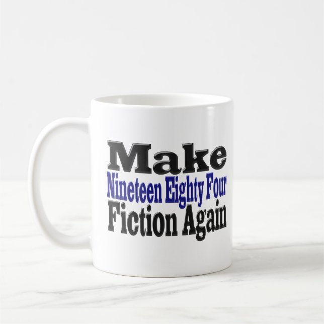 1984 Fiktion wieder Halbtext Kaffeetasse (Links)