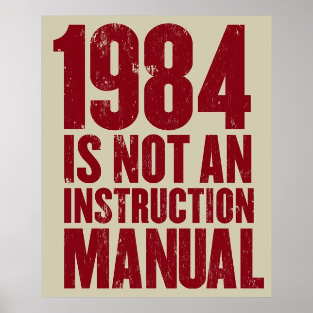1984 ist kein Handbuch für die Anleitung Poster (Vorne)