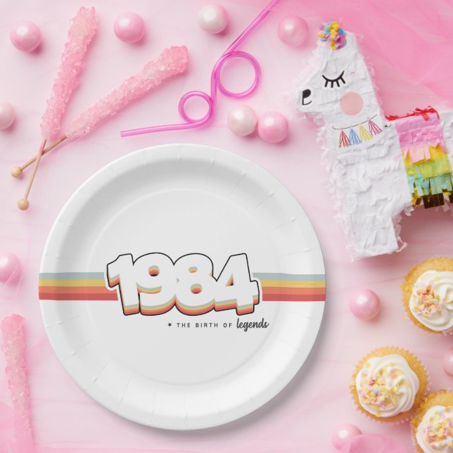 1984 The birth of legends Pappteller (Party)