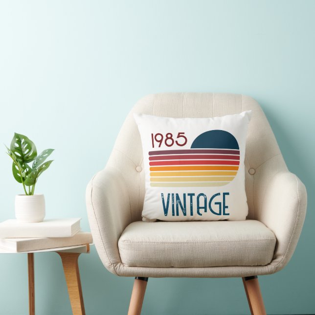 1985 40. Geburtstag Retro Rainbow Stripe Sun Kissen (Stuhl )