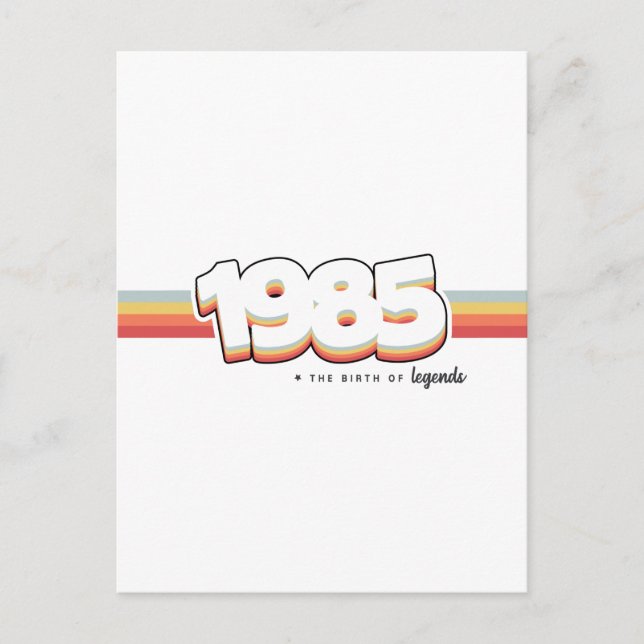 1985 Die Geburt von Legenden Postkarte (Vorderseite)