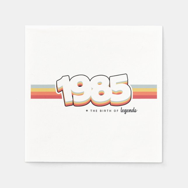 1985 Die Geburt von Legenden Serviette (Vorderseite)