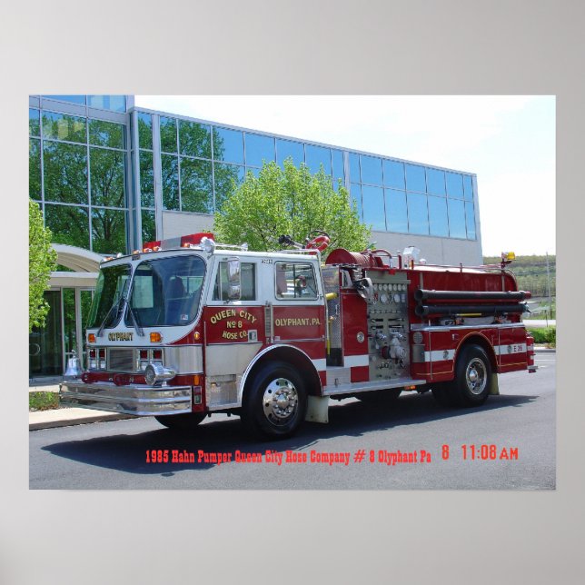 1985 Hahn Feuerwehrfahrzeug Poster (Vorne)