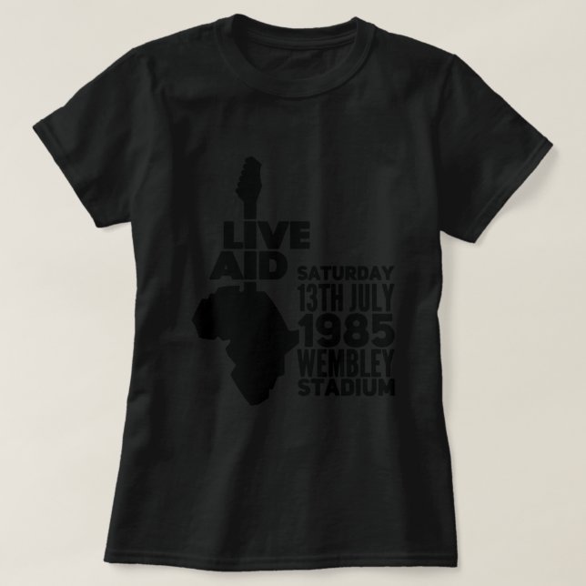 1985 Live Aid Rock Music Konzert T-Shirt (Design vorne)