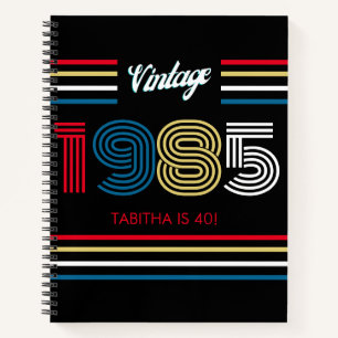 1985 Numéros de bande rétro 1985 Carnet spiral