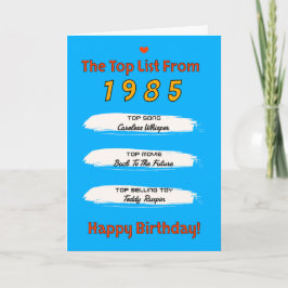 1985 Top Liste Geburtstag Karte