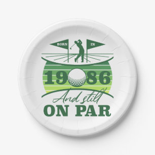 1986 40. Geburtstag Golf Liebhaber Pappteller
