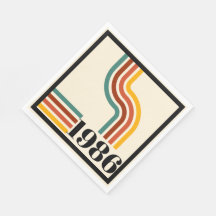 1986 40. Geburtstag Retro-Streifen Vintage