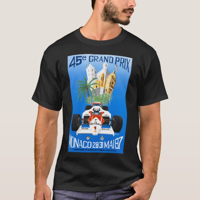 1987 Monaco Grand Prix Racing Poster T-Shirt (Vorderseite)