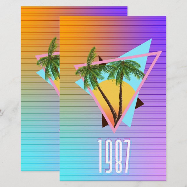 1987 Paradise-Logo Briefpapier (Vorne/Hinten)