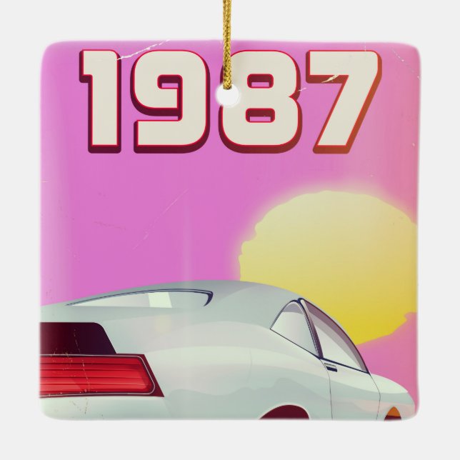 1987 Sportwagenposter Keramikornament (Rückseite)