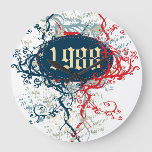 1988 Birthday Year or Since 1988 or Made in 1988 Große Wanduhr