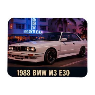 1988 BMW M3 E30 Miami Retro 1980er Jahre deutsches Magnet