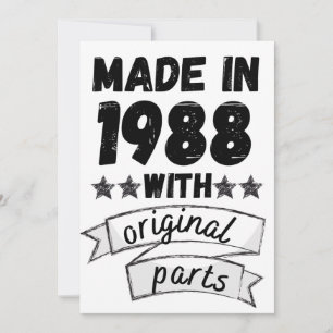 1988 mit Originalteilen hergestellt, Dankeskarte