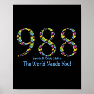 1988 Selbstmord und Krisen lebenswichtig Die Welt  Poster
