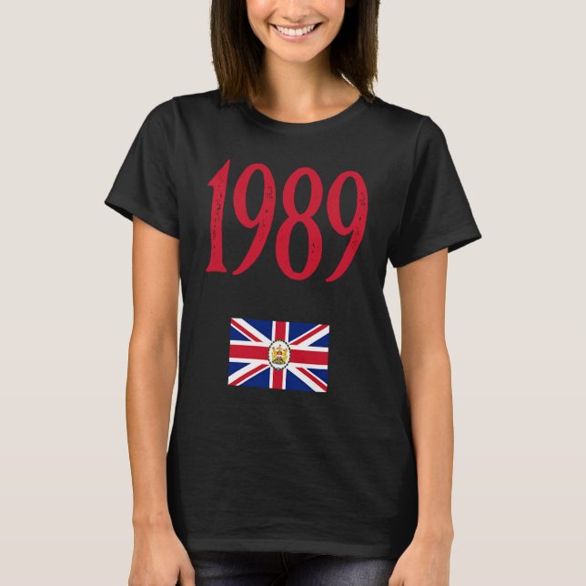 1989 Flaggenstaat des Governor of HK Protest CCP C T-Shirt (Vorderseite)
