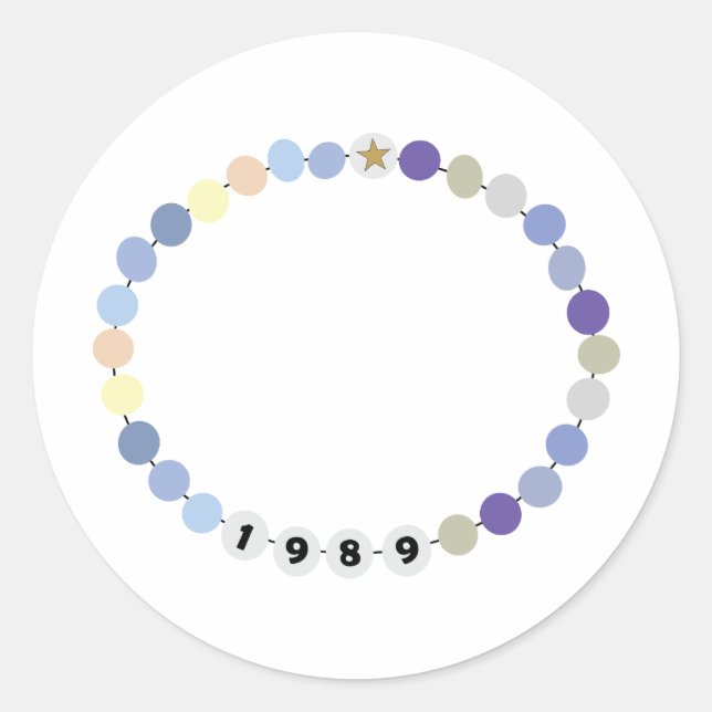 1989 Freundschaftsbracelet Runder Aufkleber (Vorderseite)