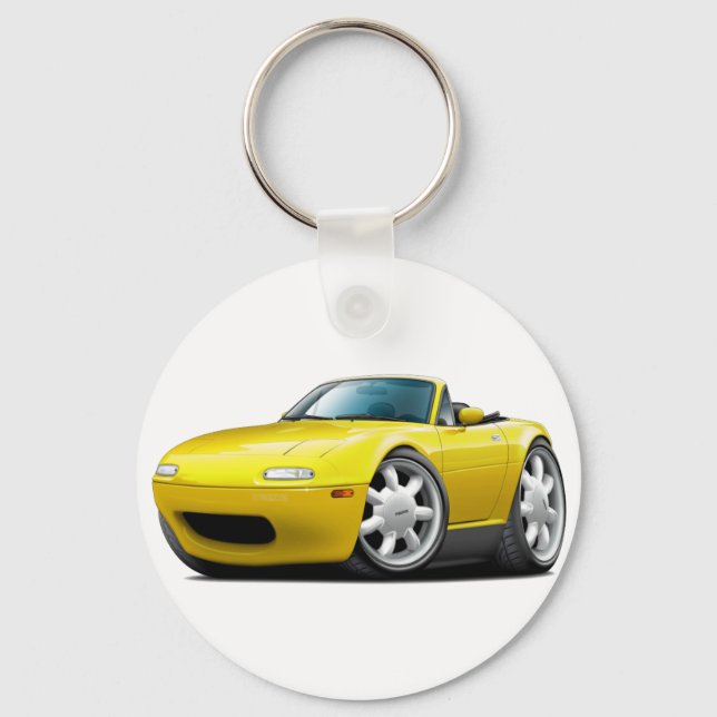1990-98 Miata Yellow Car Schlüsselanhänger (Vorderseite)