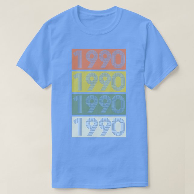 1990 Geburtstag Retro T-Shirt (Design vorne)
