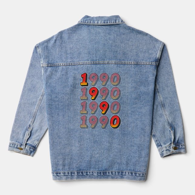 1990 Retro-Design Jeansjacke (Rückseite)