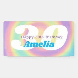 1990er Jahre Iridescent Rainbow 30th Birthday Part Banner